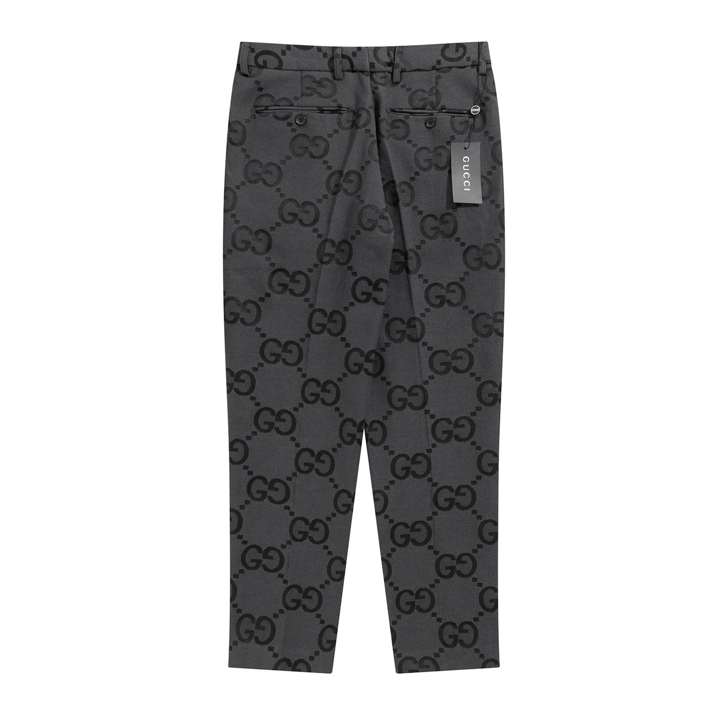 Gucci Charcoal Super Double G Pattern Jacquard Suit