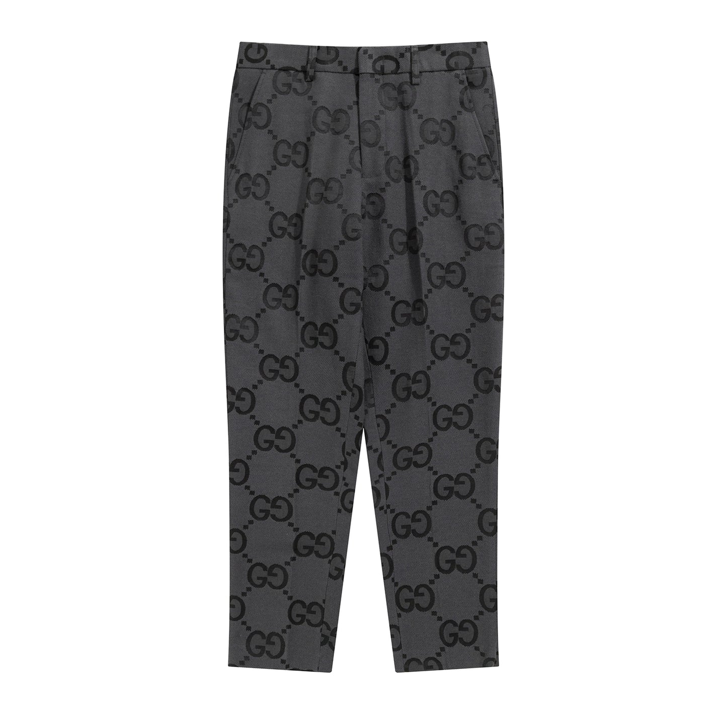 Gucci Charcoal Super Double G Pattern Jacquard Suit