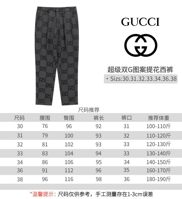 Gucci Charcoal Super Double G Pattern Jacquard Suit