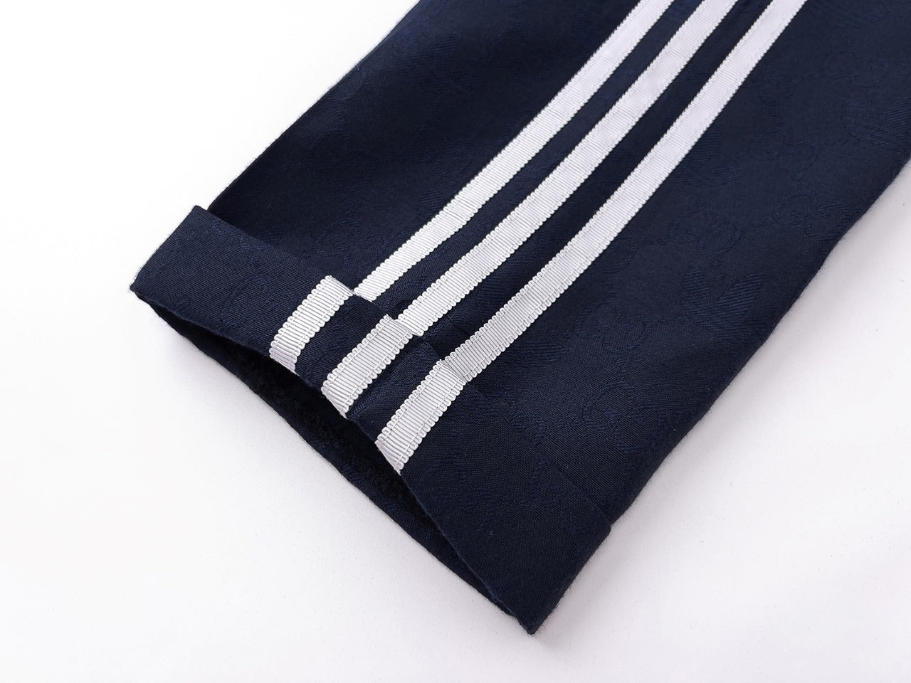 Gucci x Adidas Navy Jacquard Suit With White Side Stripes