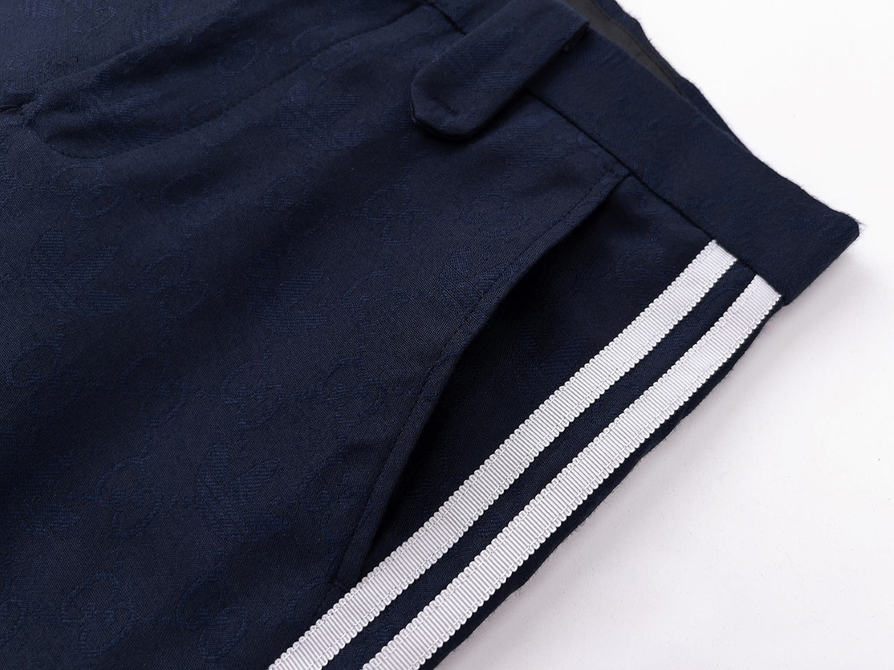 Gucci x Adidas Navy Jacquard Suit With White Side Stripes