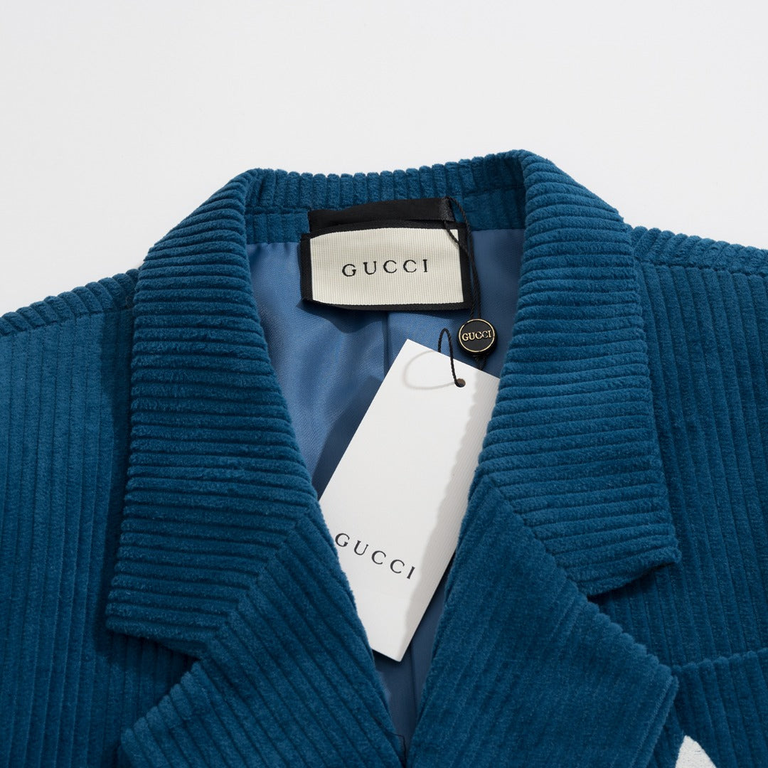 Gucci x Adidas Co-Branded Teal Corduroy Suit Set