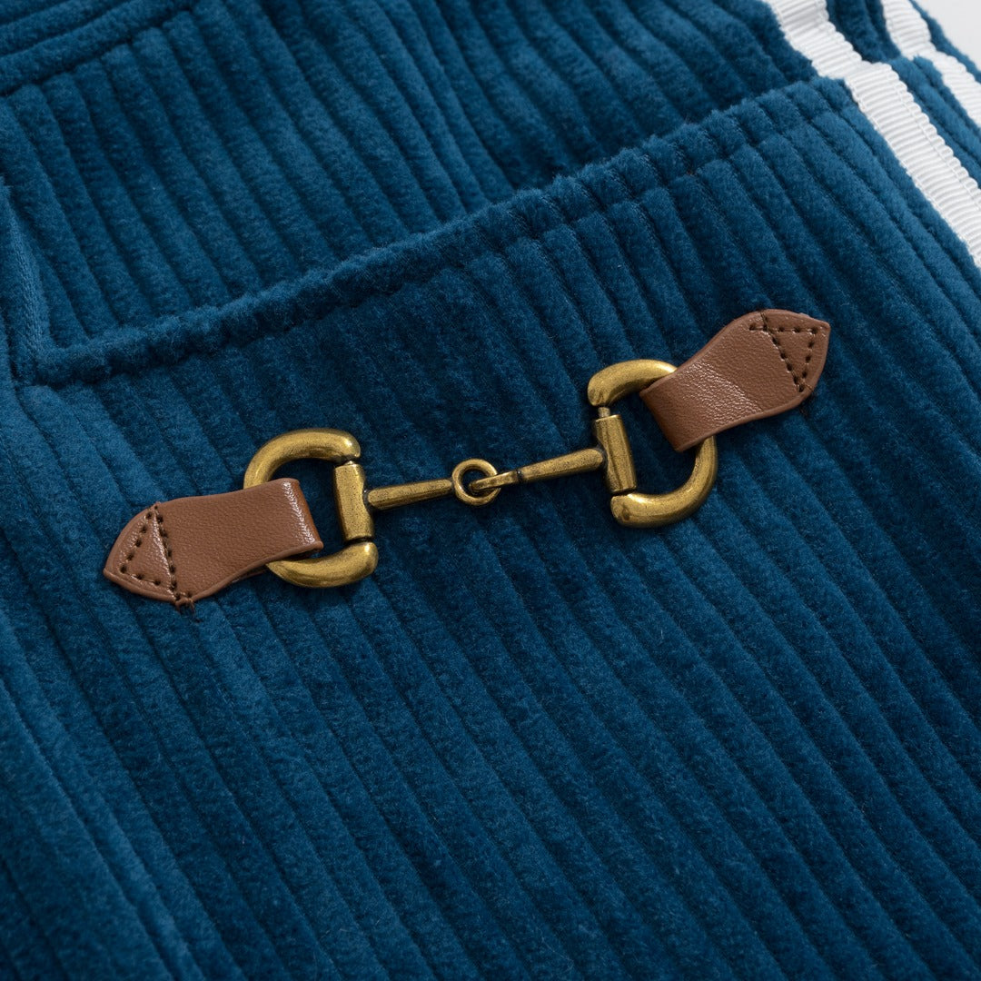 Gucci x Adidas Co-Branded Teal Corduroy Suit Set