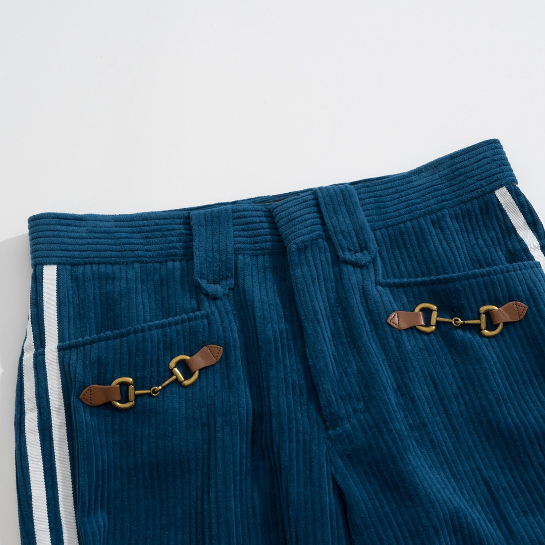 Gucci x Adidas Co-Branded Teal Corduroy Suit Set