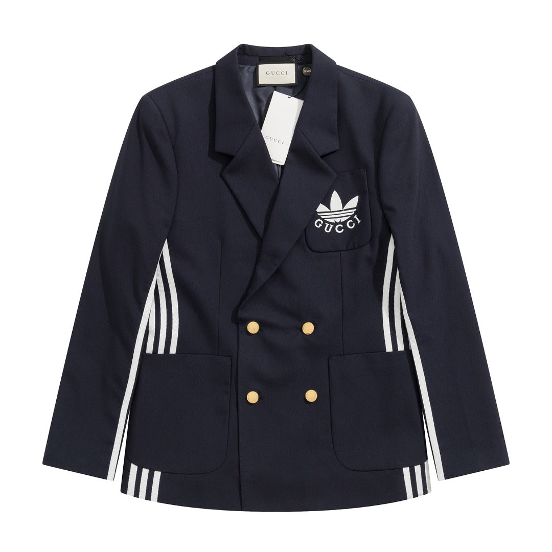 Gucci x Adidas Navy Trefoil Logo Suit