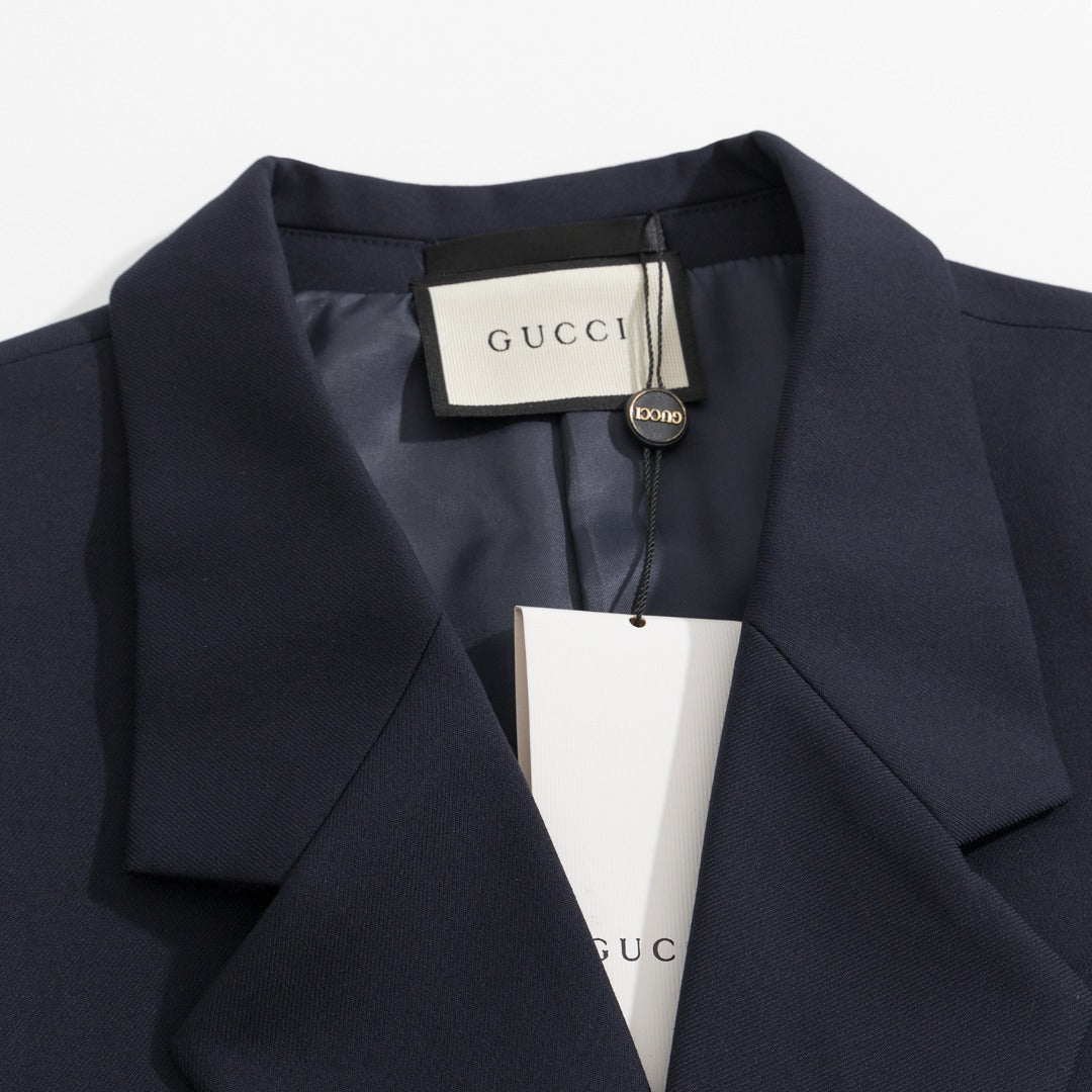 Gucci x Adidas Navy Trefoil Logo Suit