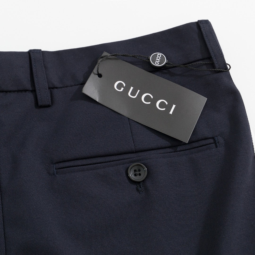 Gucci x Adidas Navy Trefoil Logo Suit