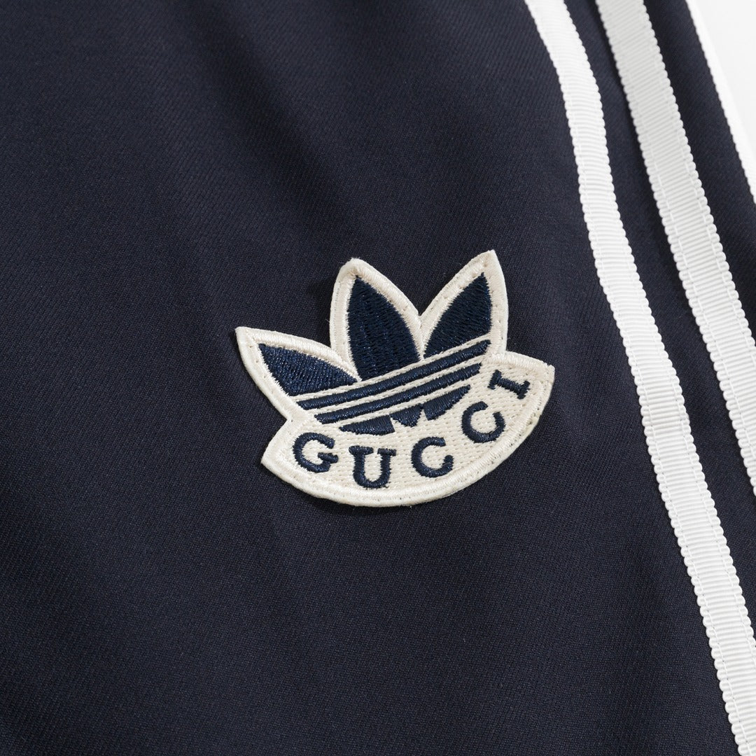 Gucci x Adidas Navy Trefoil Logo Suit