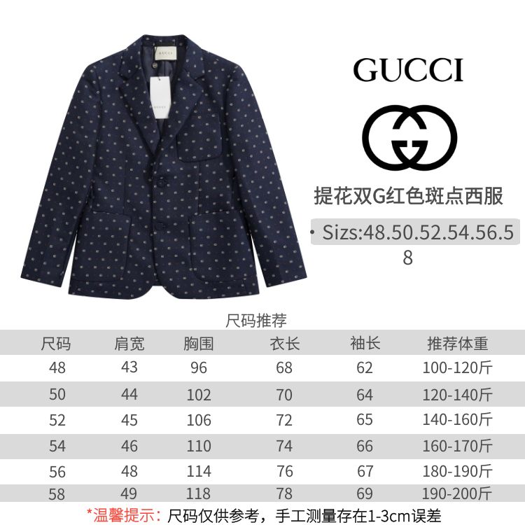 Gucci Navy Jacquard Double G Dotted Navy Suit