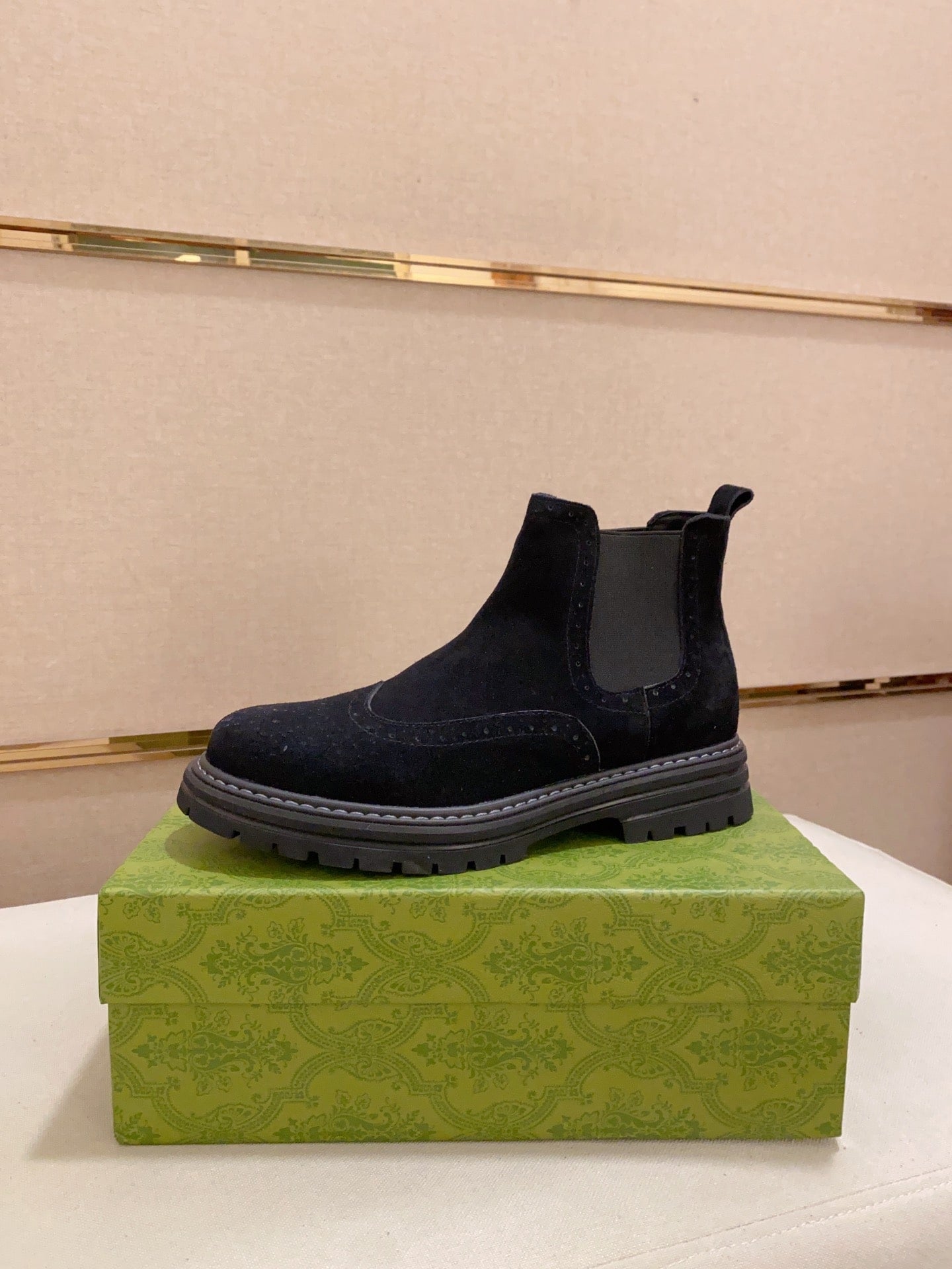 Gucci Black Suede Chelsea Boot