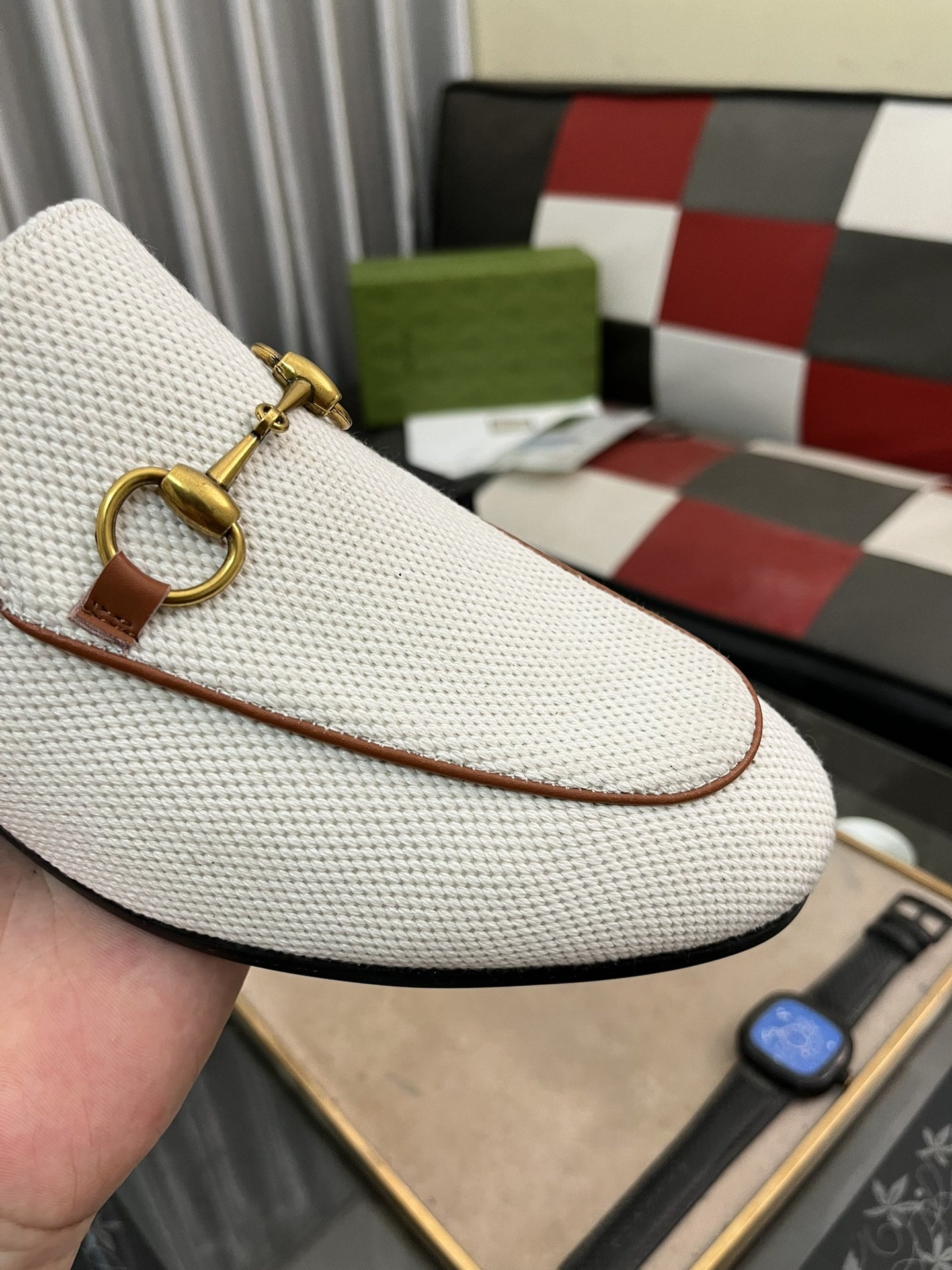 Gucci-Inspired Jordaan White Horsebit Loafer