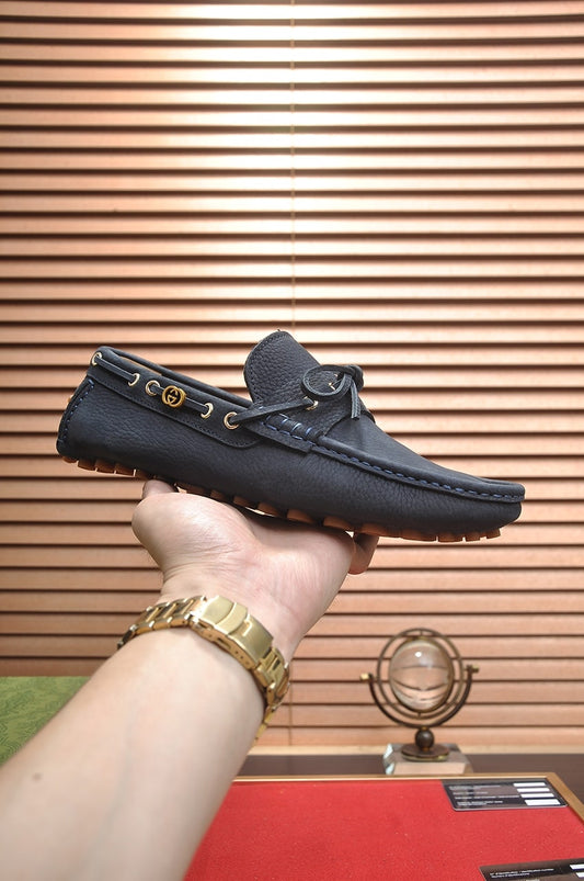 Gucci Navy Blue Driving Loafers