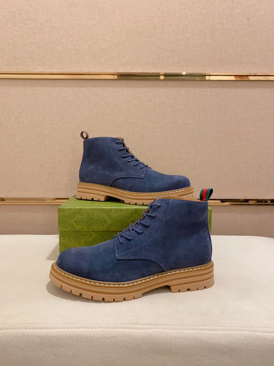 Gucci Blue Suede Ankle Boot