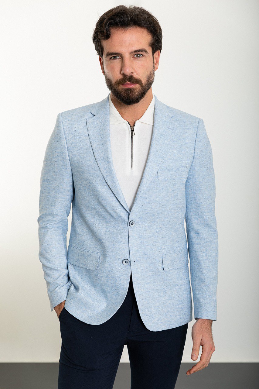 Ice Blue Horizon Slim Fit Blazer