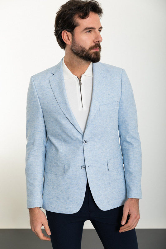 Ice Blue Horizon Slim Fit Blazer