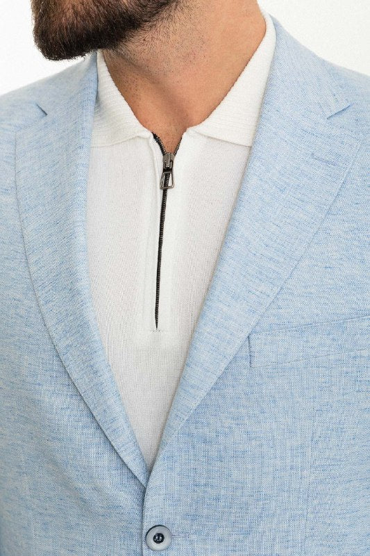 Ice Blue Horizon Slim Fit Blazer