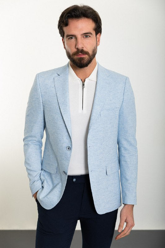 Ice Blue Horizon Slim Fit Blazer