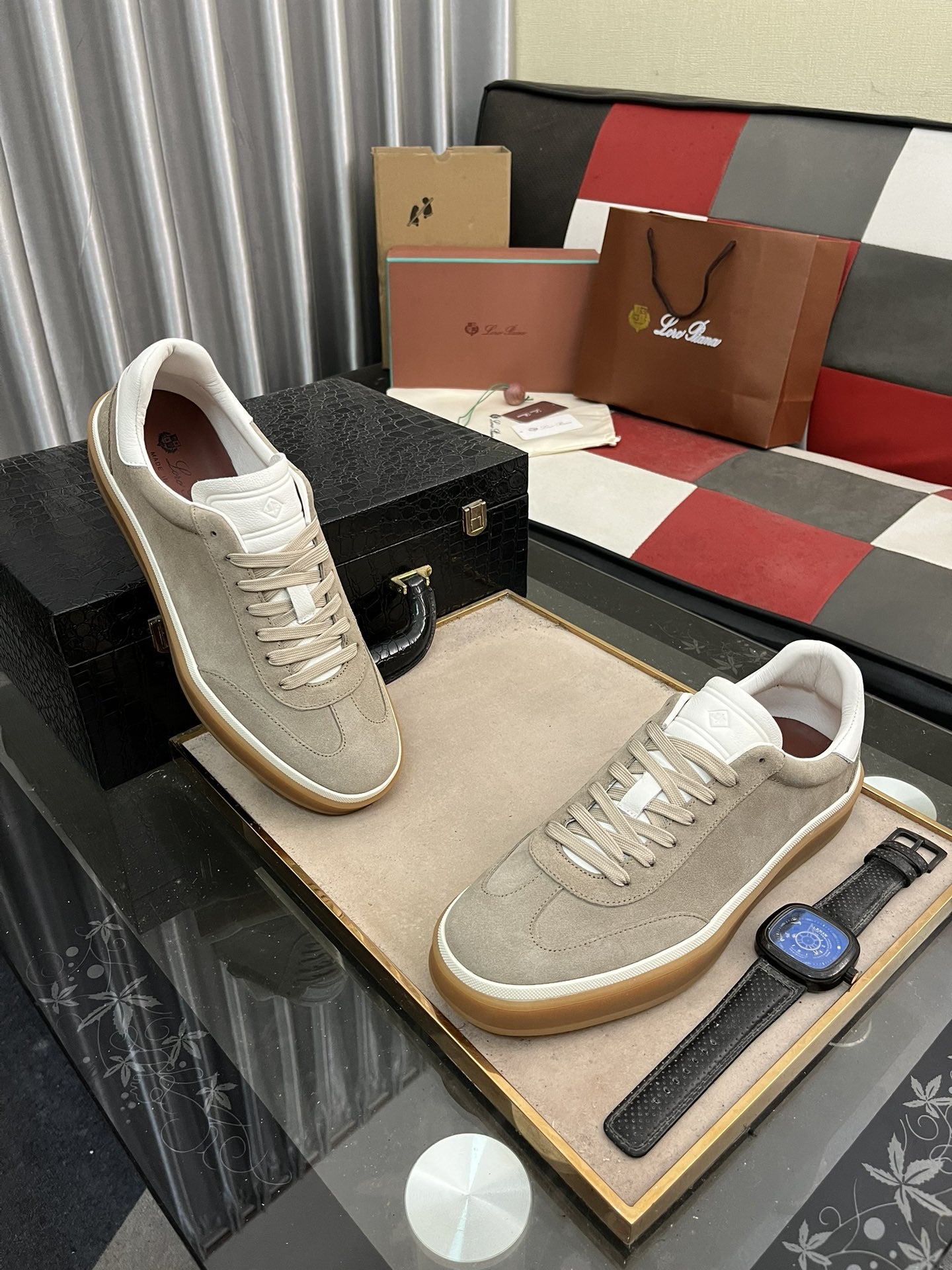 Loro Piana Beige Tennis Walk Sneakers