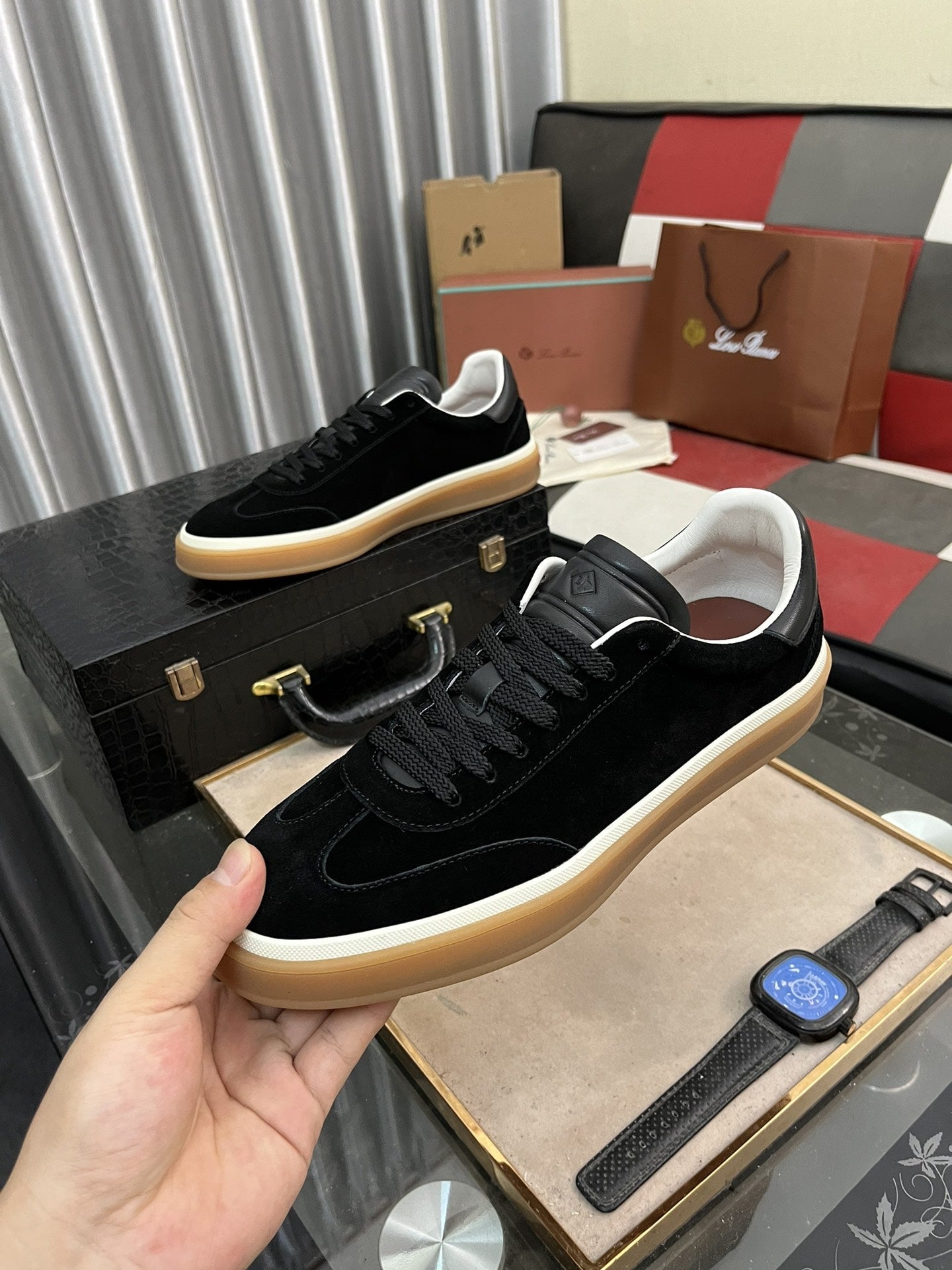 Loro Piana Black Casual Sneakers