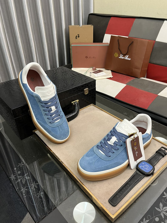 Loro Piana Blue Tennis Walk Sneakers