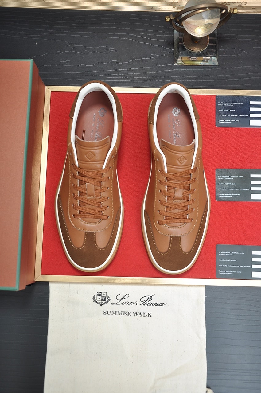 Loro Piana Brown Tennis Walk Sneakers