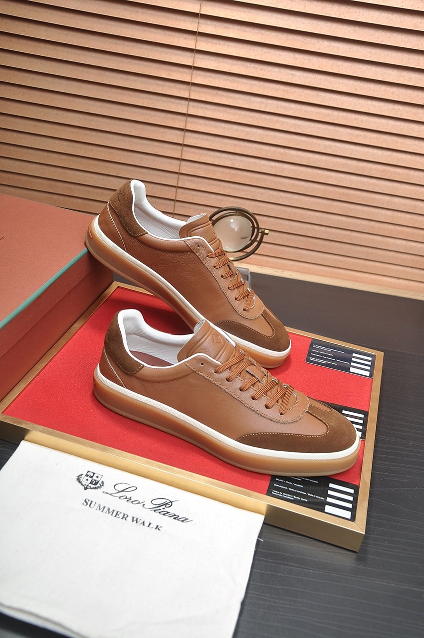 Loro Piana Brown Tennis Walk Sneakers