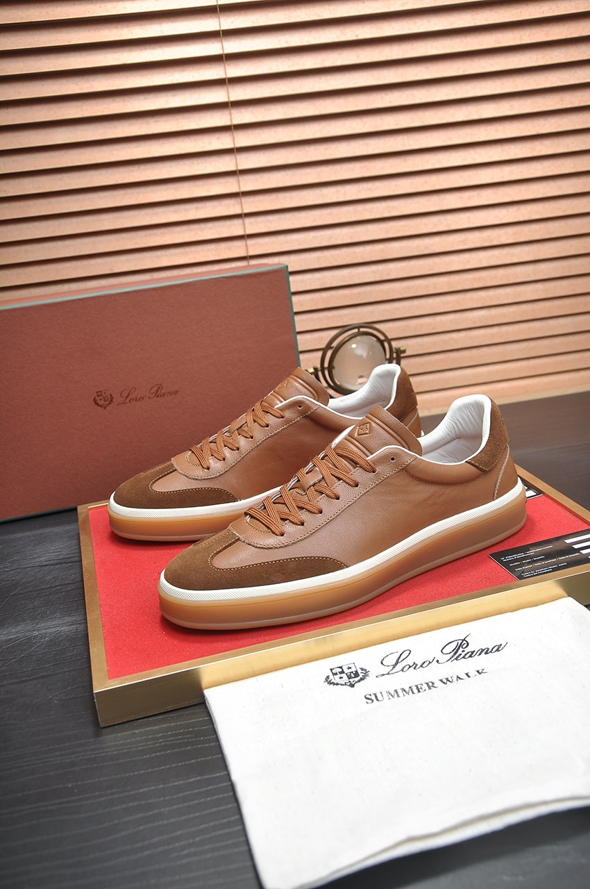 Loro Piana Brown Tennis Walk Sneakers