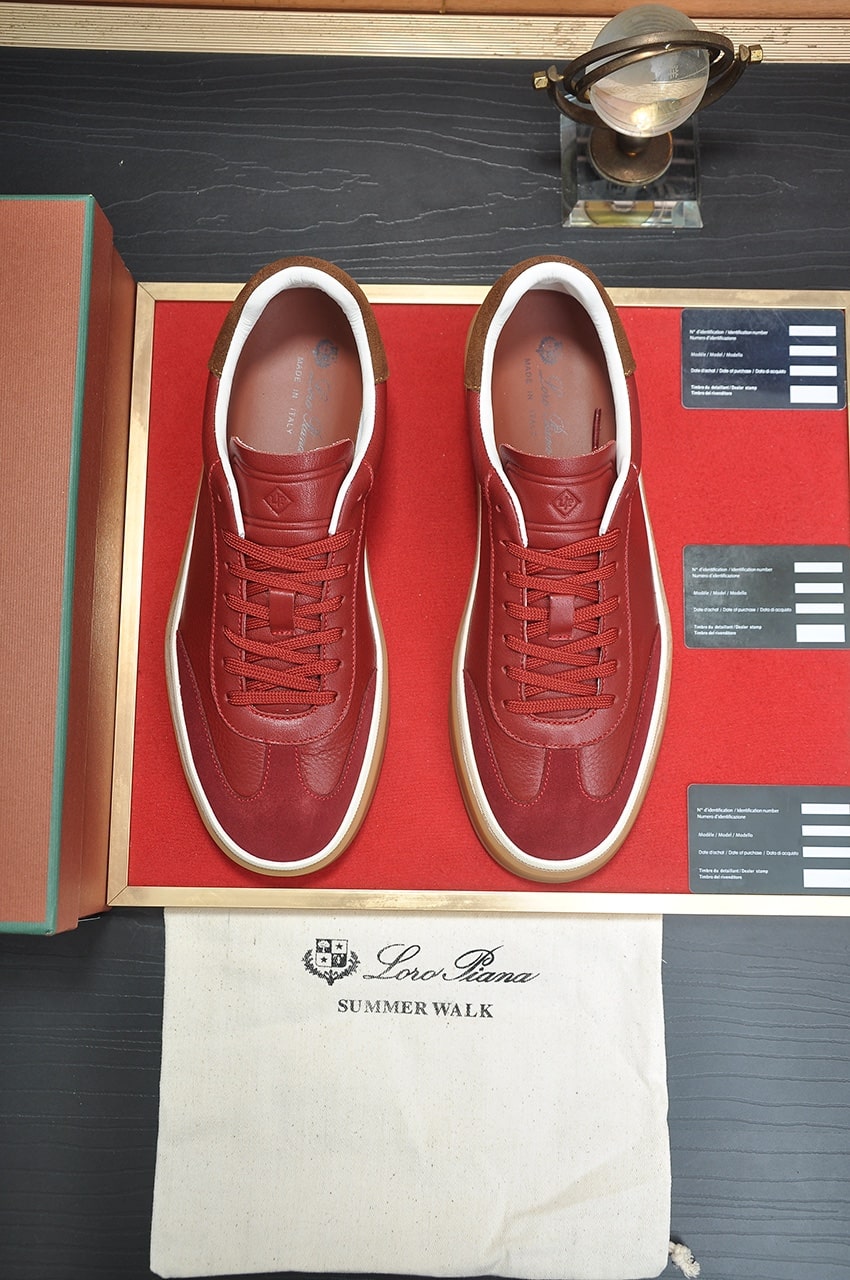 Loro Piana Red Tennis Walk Sneakers