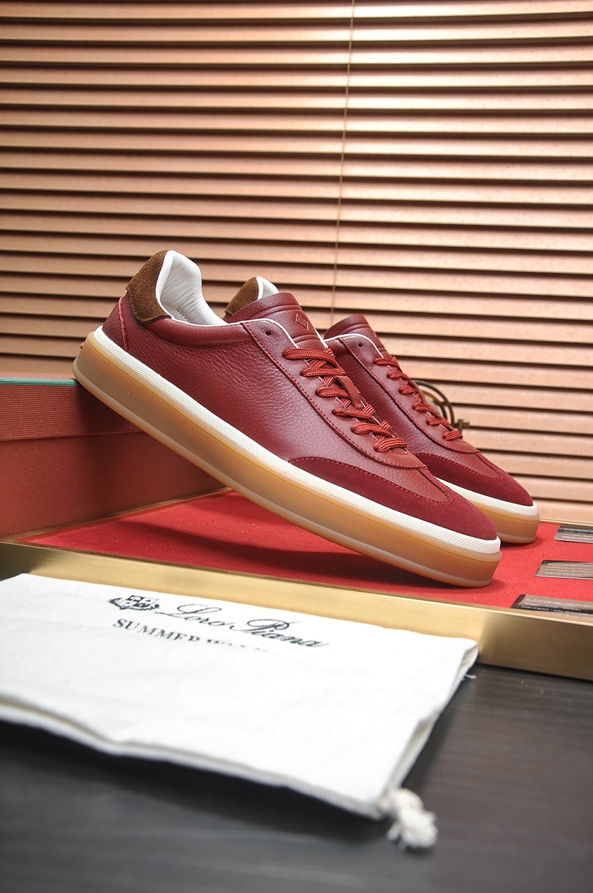 Loro Piana Red Tennis Walk Sneakers