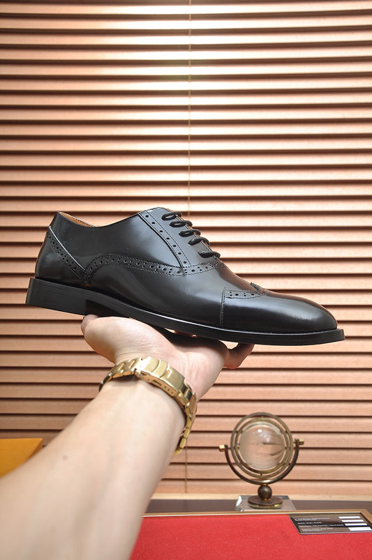 Louis Vuitton Black Heritage Wingtip Oxfords