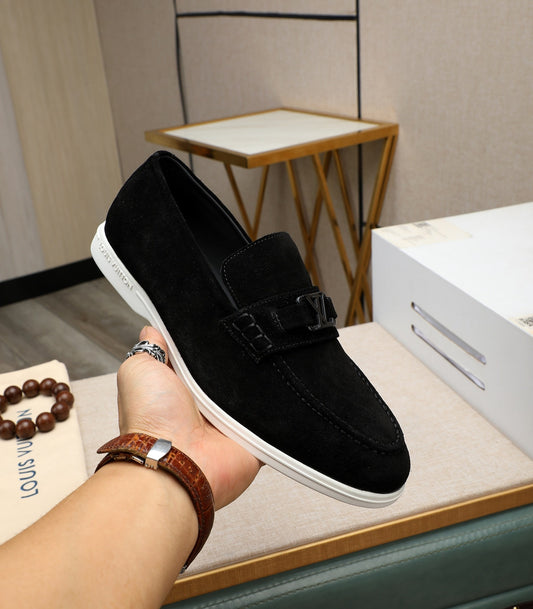 Louis Vuitton Black Luxe Slip-Ons