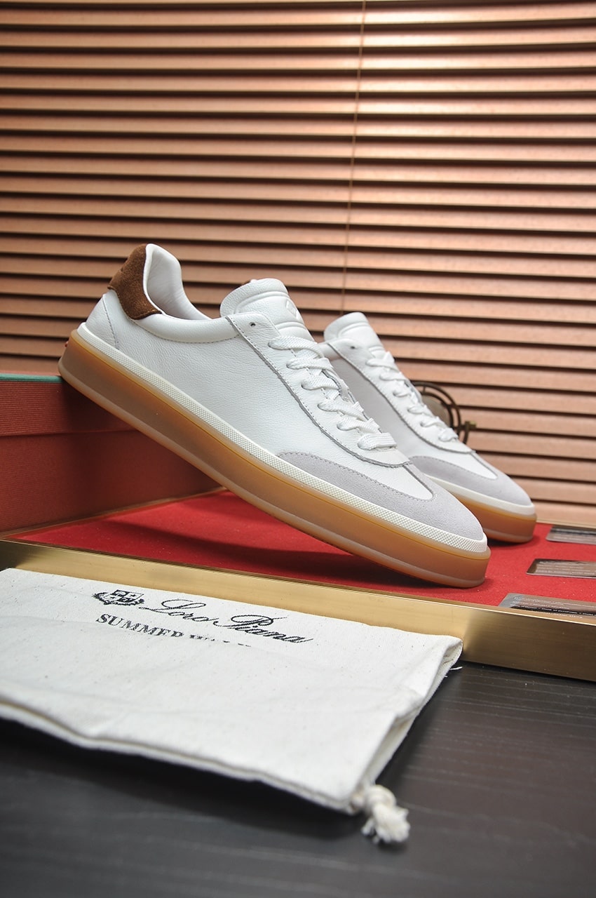 Loro Piana White Tennis Walk Sneakers