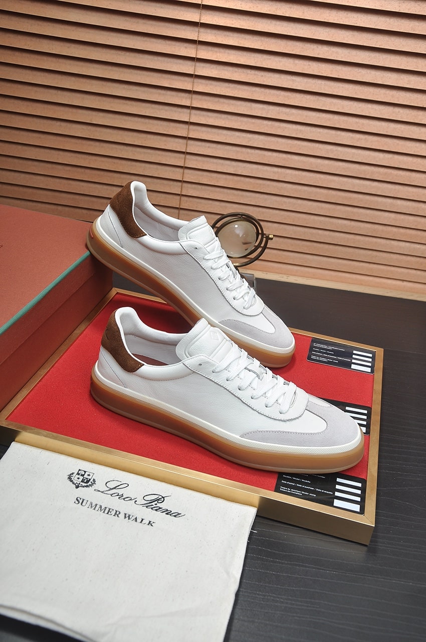 Loro Piana White Tennis Walk Sneakers