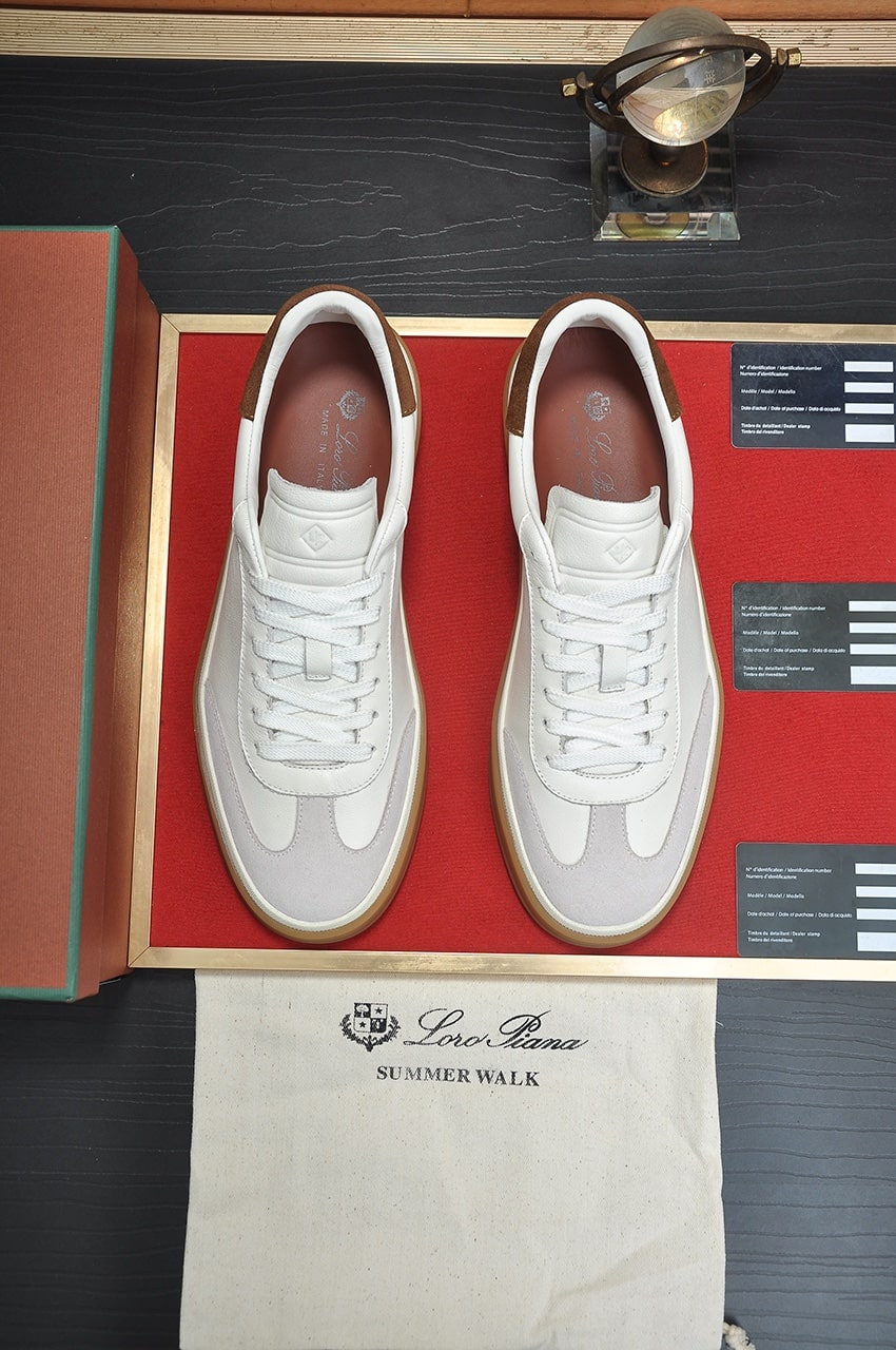 Loro Piana White Tennis Walk Sneakers