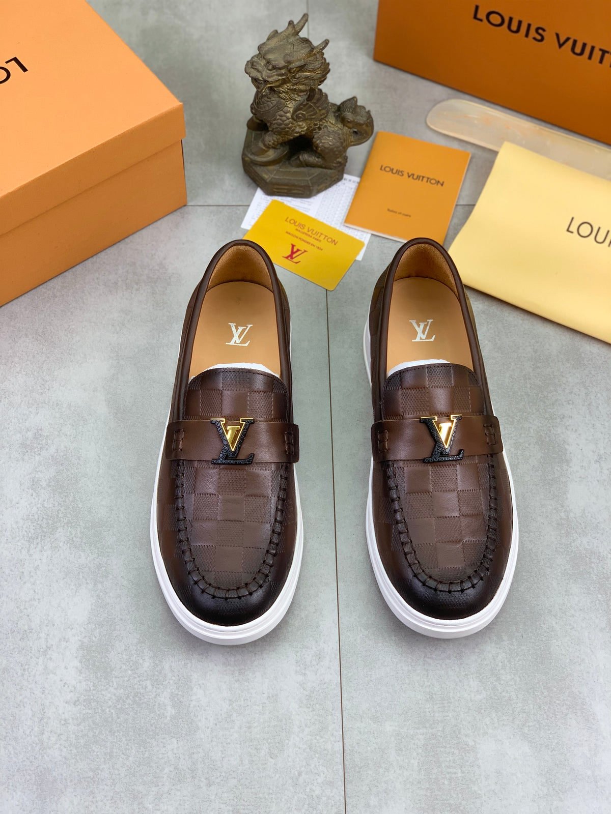 Louis Vuitton LV Resort Brown Damier Leather Loafer
