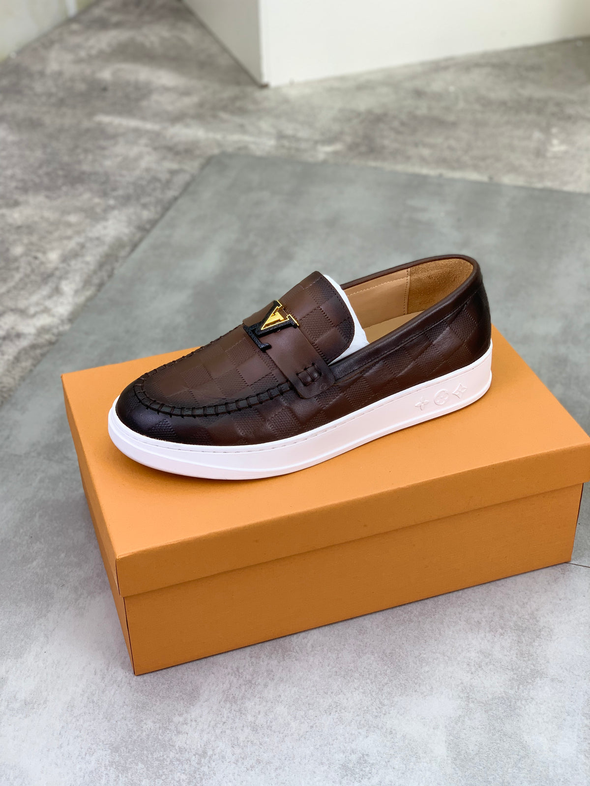 Louis Vuitton LV Resort Brown Damier Leather Loafer