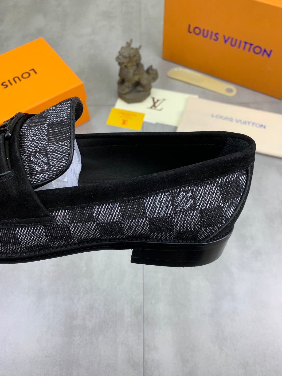 Louis Vuitton Major Black Damier Denim Loafer