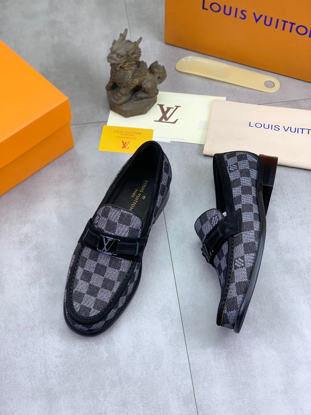 Louis Vuitton Major Black Damier Denim Loafer