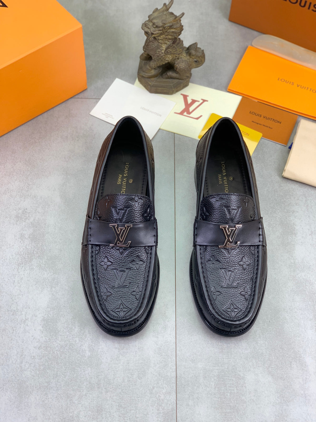 Louis Vuitton Major Black Leather Loafers