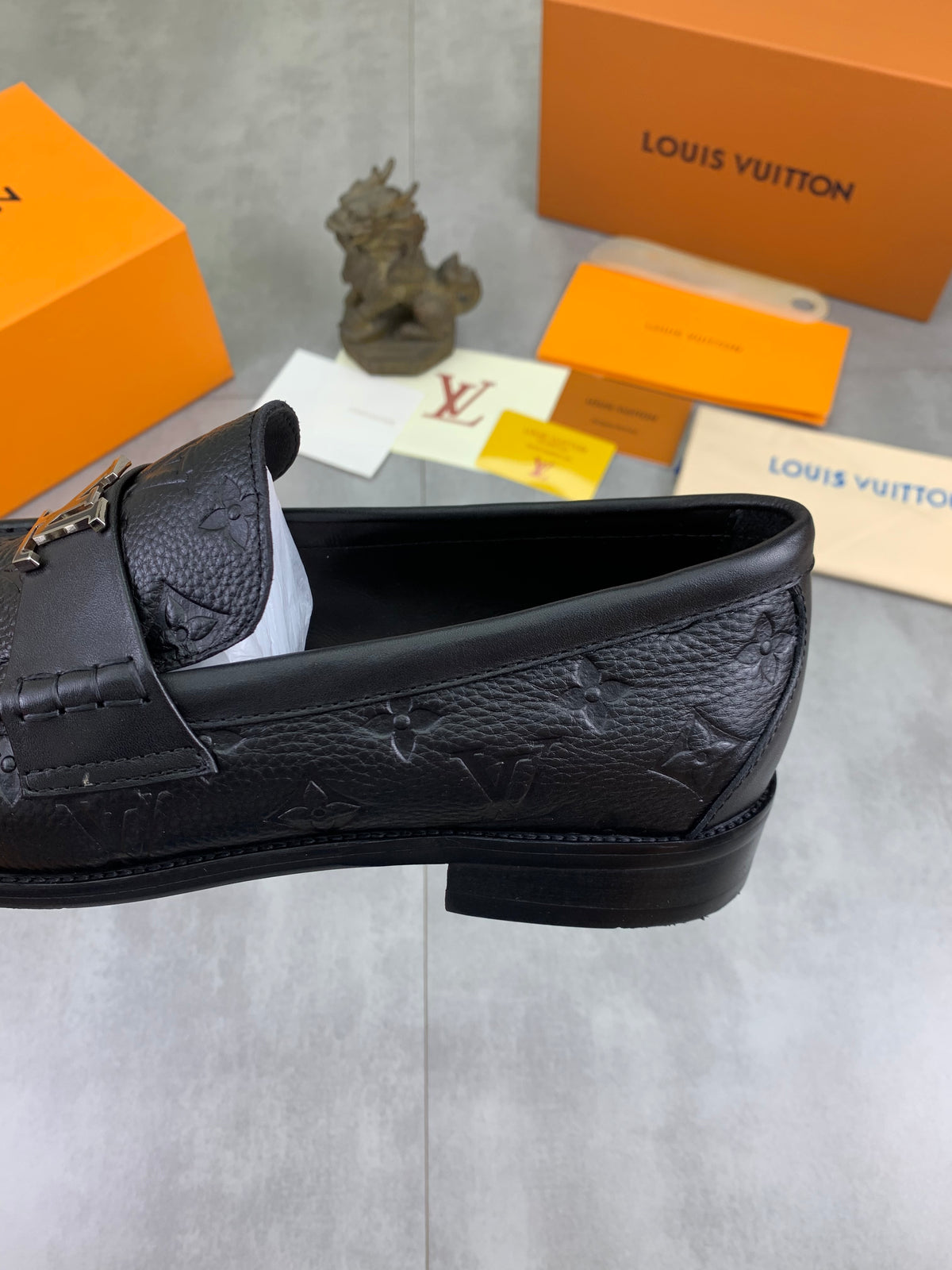 Louis Vuitton Major Black Leather Loafers