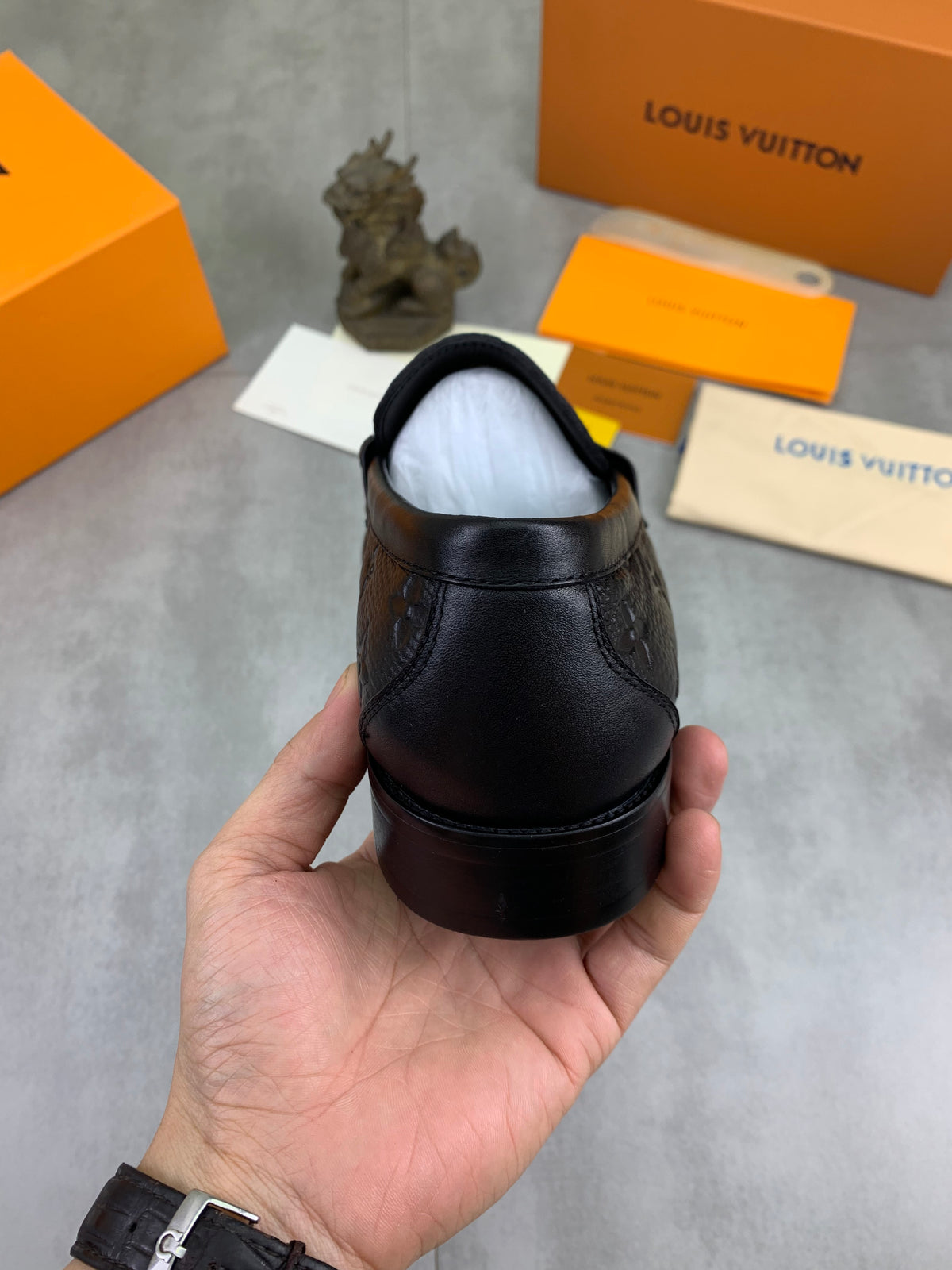 Louis Vuitton Major Black Leather Loafers
