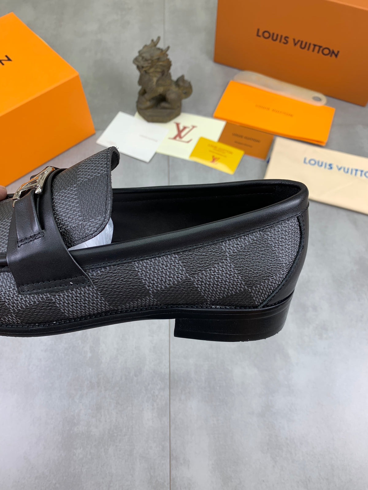 Louis Vuitton Major Loafer in Graphite Damier Canvas