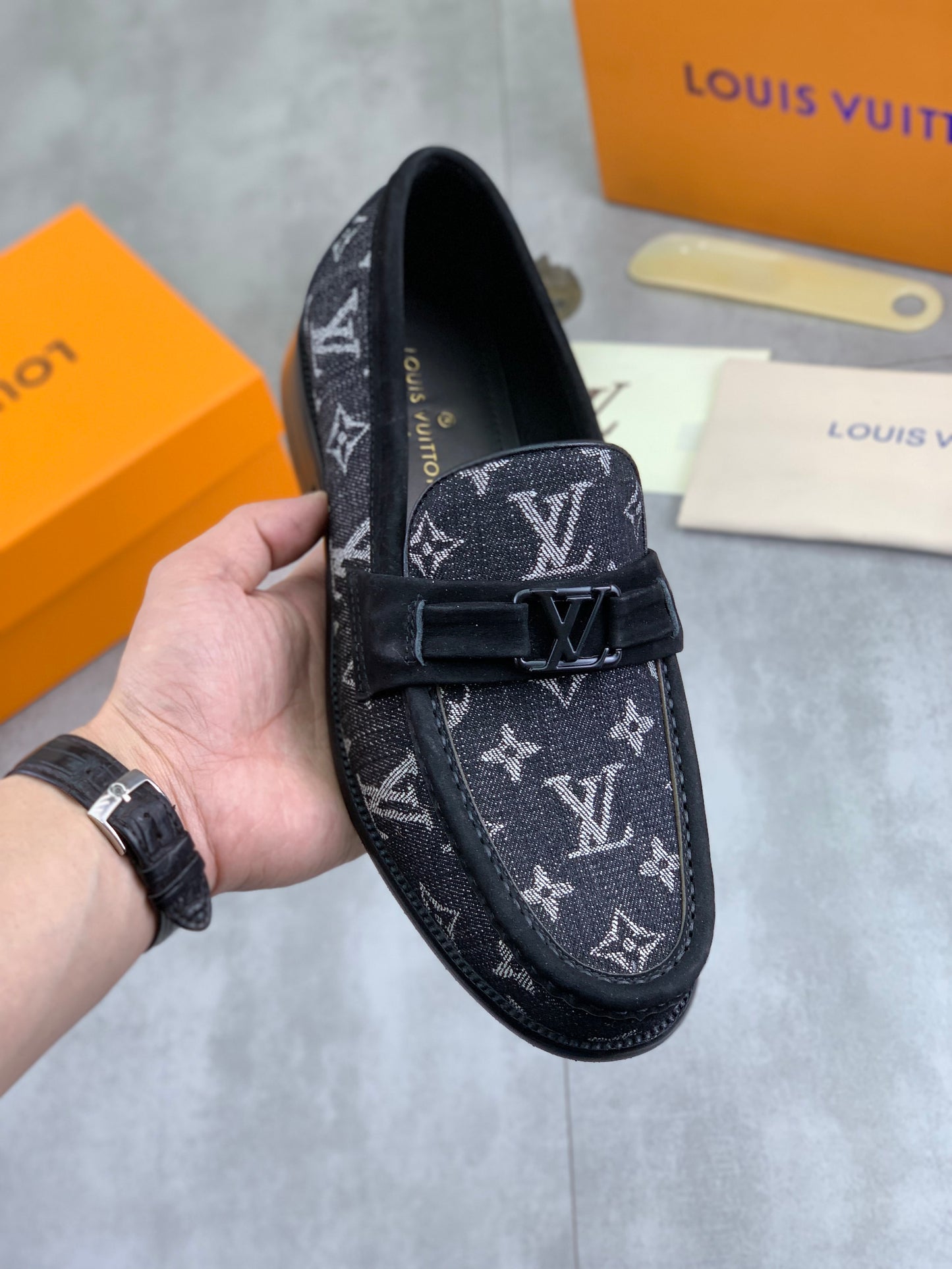 Louis Vuitton Major Monogram Eclipse Jacquard Loafer