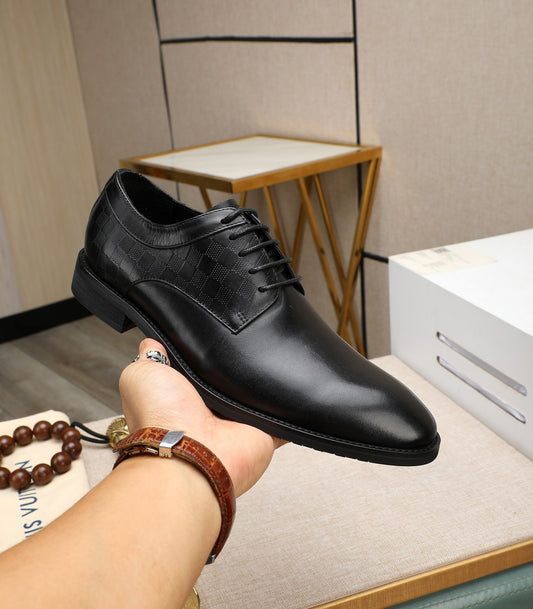 Louis Vuitton Black Chess Accent Derbies