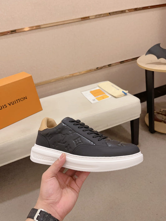 Louis Vuitton Beverly Hills Black & Tan Monogram Sneakers