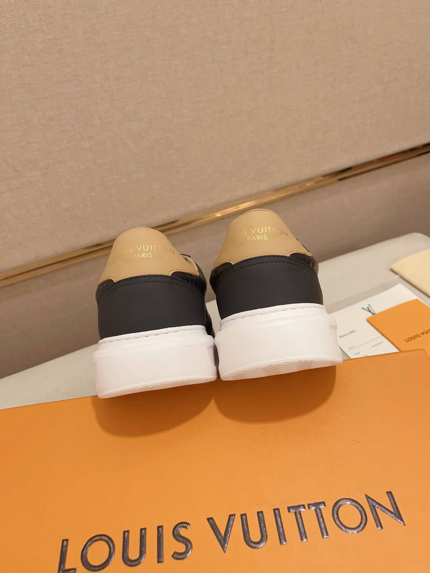 Louis Vuitton Beverly Hills Black & Tan Monogram Sneakers