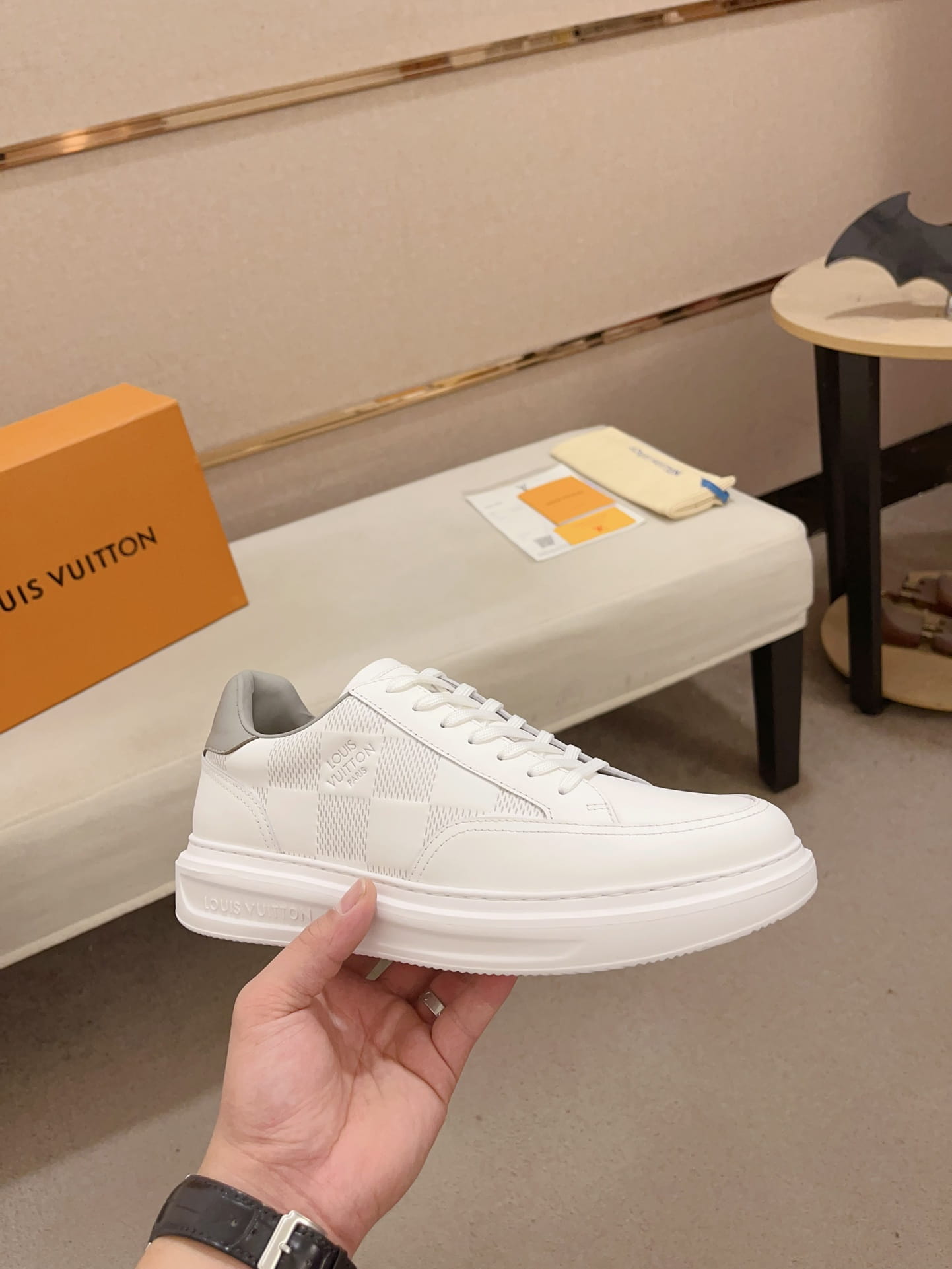 Louis Vuitton Beverly Hills White Damier Sneakers