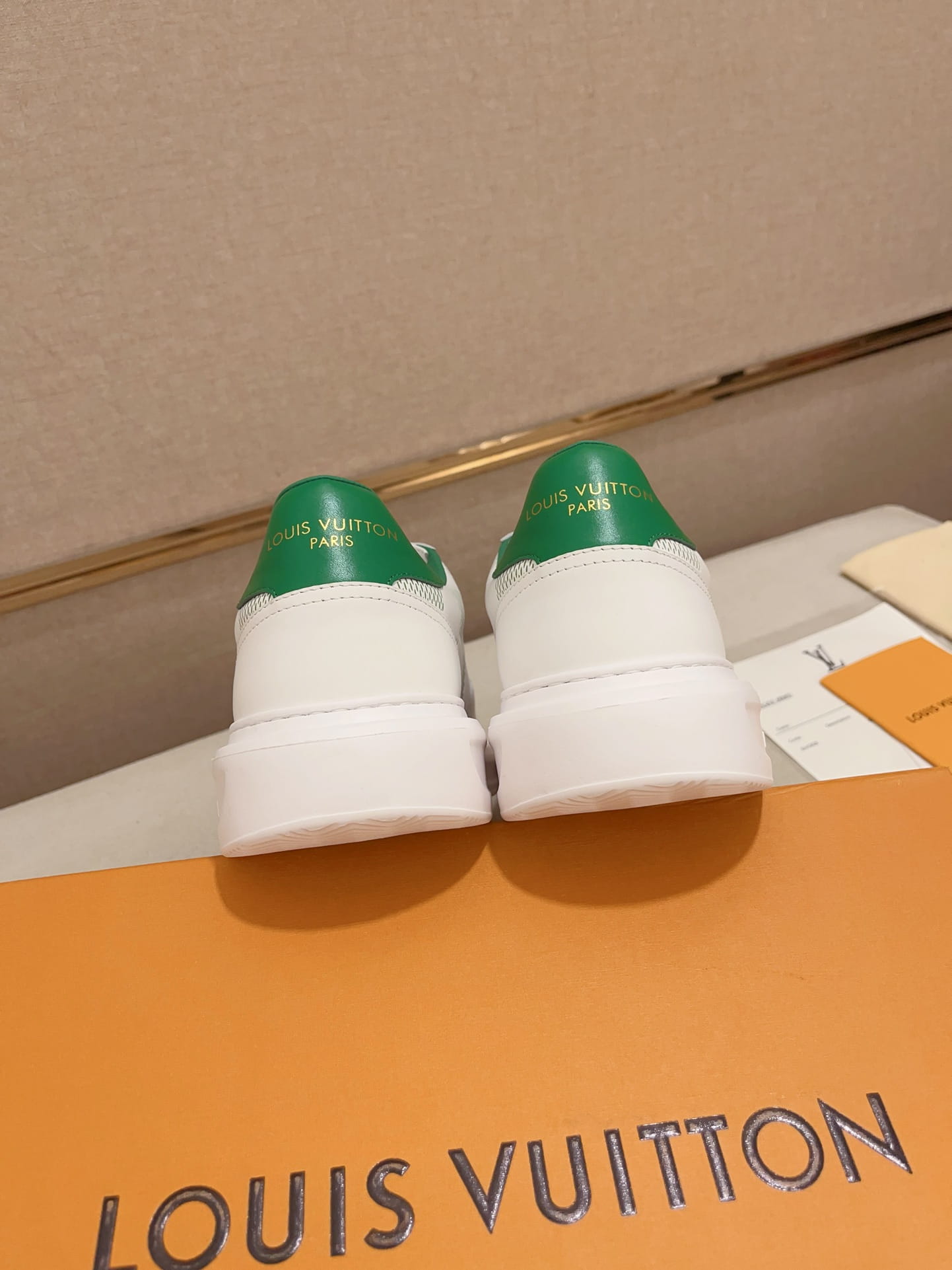 Louis Vuitton Beverly Hills White & Green Damier Sneakers