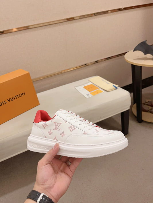 Louis Vuitton Beverly Hills White & Red Monogram Sneakers