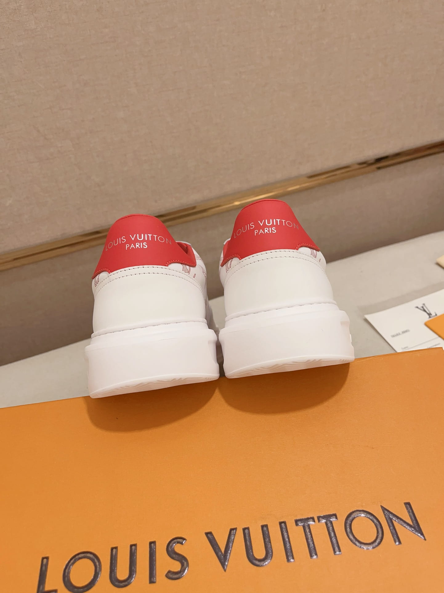 Louis Vuitton Beverly Hills White & Red Monogram Sneakers